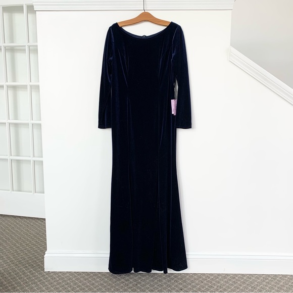 NWT TPonline Velvet Mermaid Prom Dress Long Evening Party Dress - Picture 6 of 10